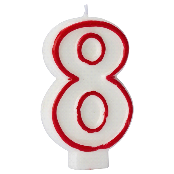 slide 1 of 2, AMERICAN GREETINGS Design Ware Number 8 Birthday Candle, 1 ct