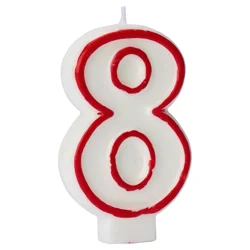 American Greetings Design Ware Number 8 Birthday Candle