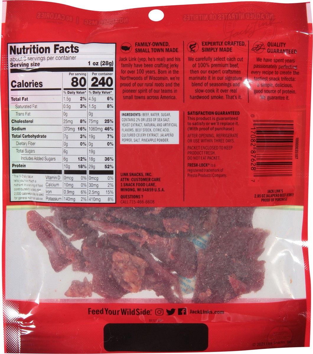 slide 11 of 13, Jack Link's 2.85 Ounce Jack Link's Jalapeno Beef Jerky 1/1 Count, 2.85 oz