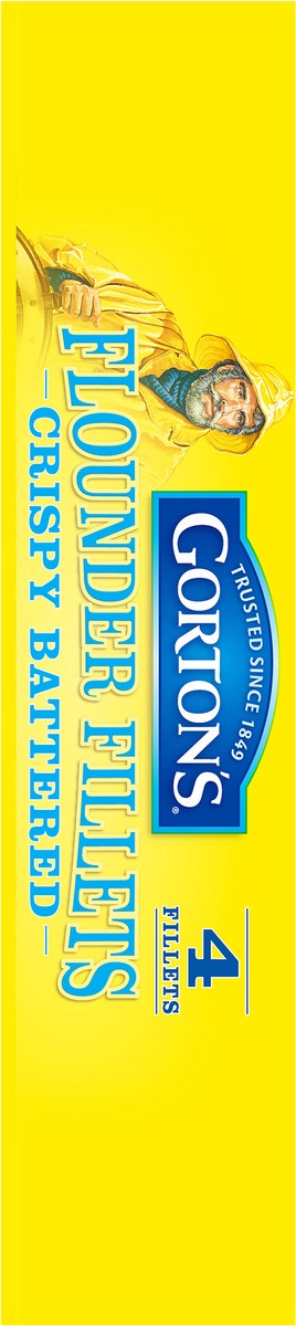 slide 11 of 11, Gorton's Gorton''s Crispy Battered Fish Fillets, Wild Caught Flounder, Frozen, 4 Count, 7.6 Ounce Package, 4 ct