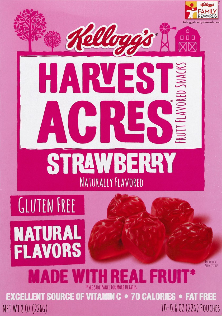 slide 6 of 6, Kellogg's Harvest Acres Strawberry Fruit Flavored Snacks, 10 ct; 8 oz