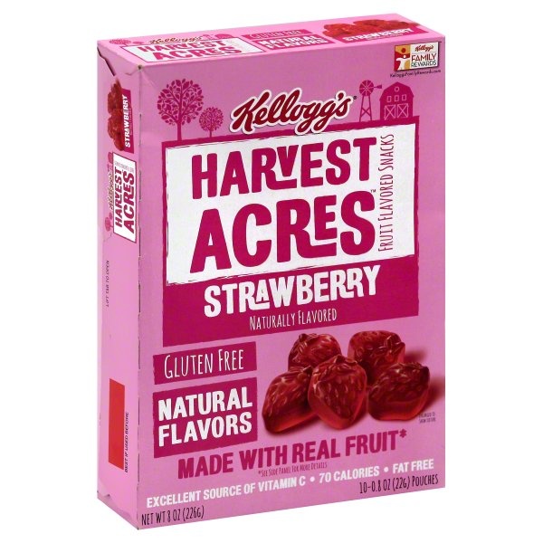 slide 1 of 6, Kellogg's Harvest Acres Strawberry Fruit Flavored Snacks, 10 ct; 8 oz