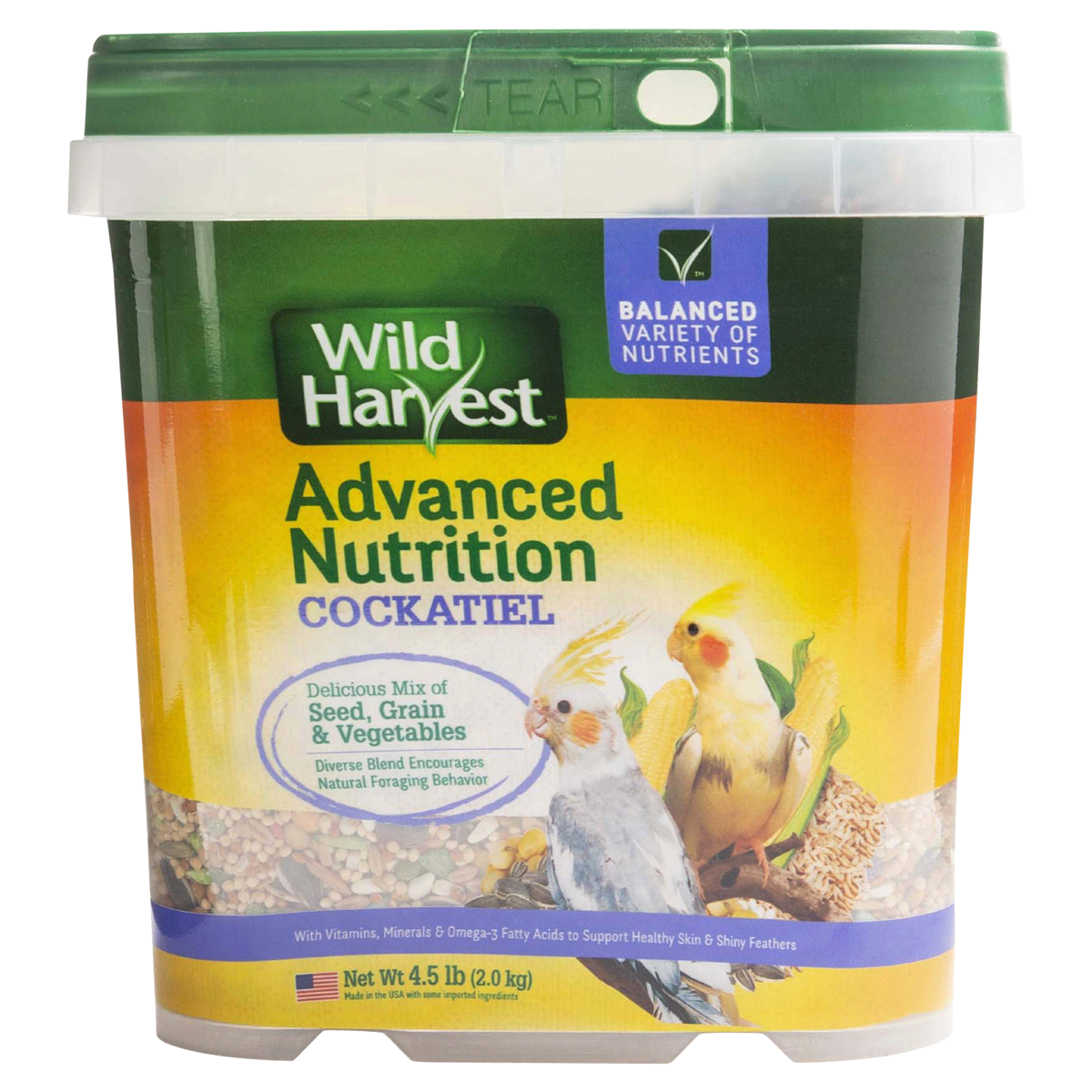 slide 1 of 1, Wild Harvest Advanced Nutrition Diet for Cockatiels, 4.5 lb