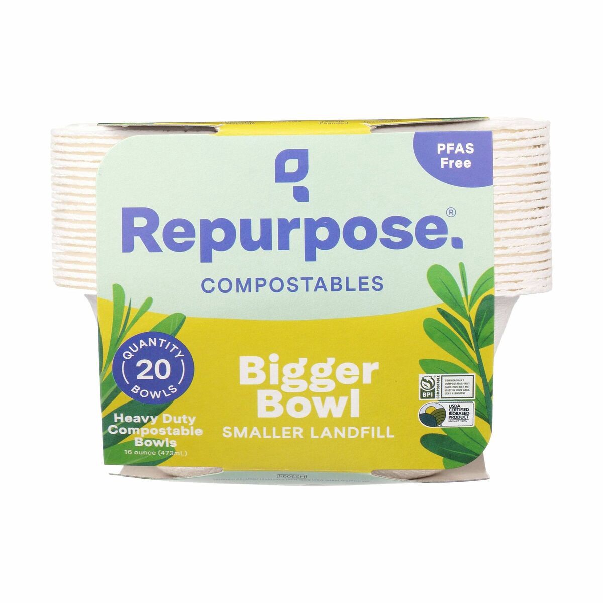 slide 8 of 9, Repurpose 16 oz Compostable Bigger Bowl, 20ct, 20 ct; 16 oz