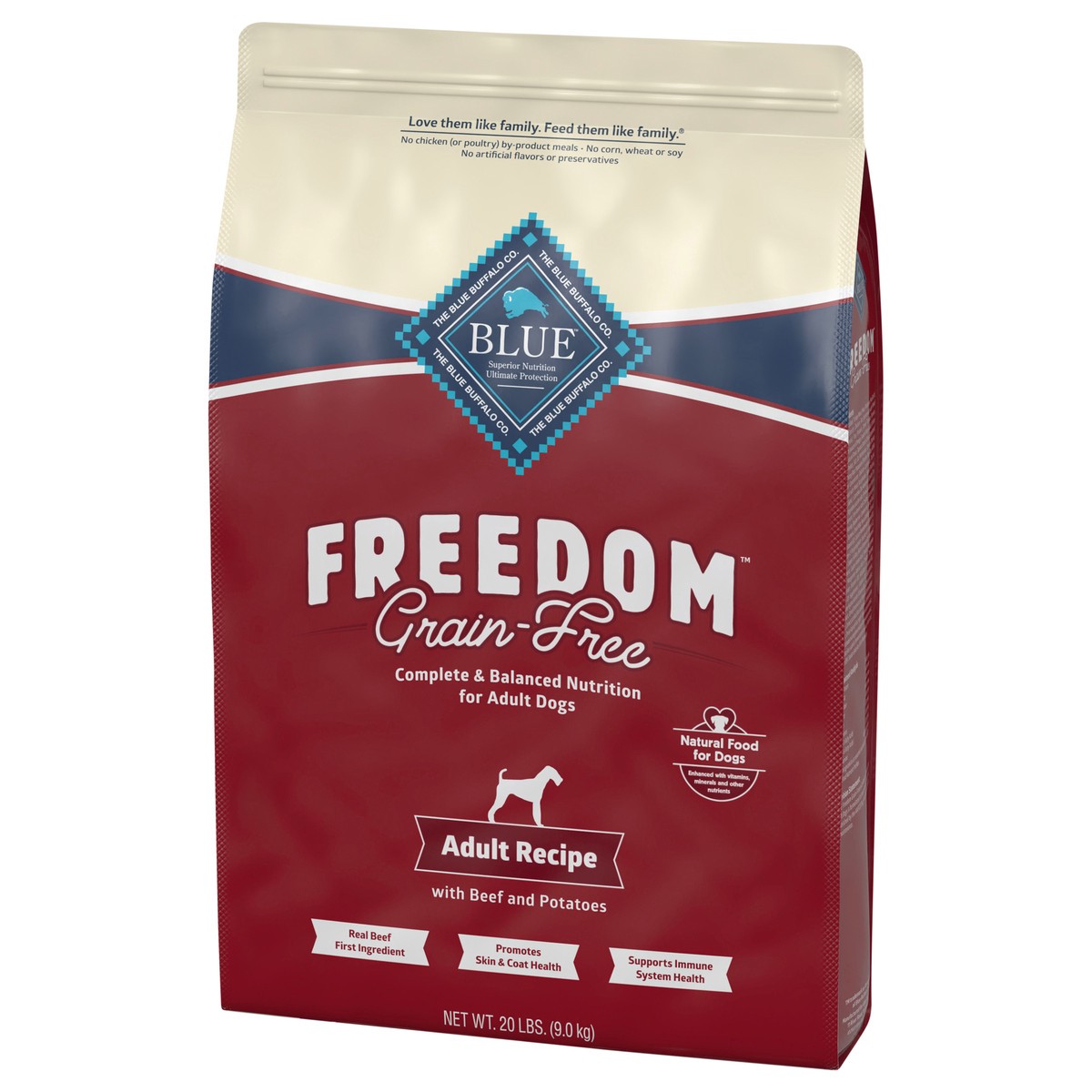 slide 3 of 9, Blue Buffalo Freedom Beef Adult Dog Food, 20 lb