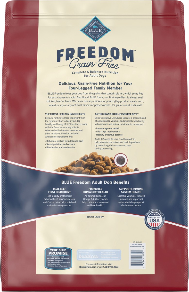 slide 5 of 9, Blue Buffalo Freedom Beef Adult Dog Food, 20 lb