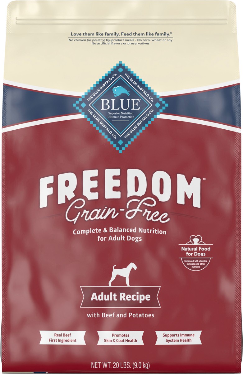 slide 6 of 9, Blue Buffalo Freedom Beef Adult Dog Food, 20 lb