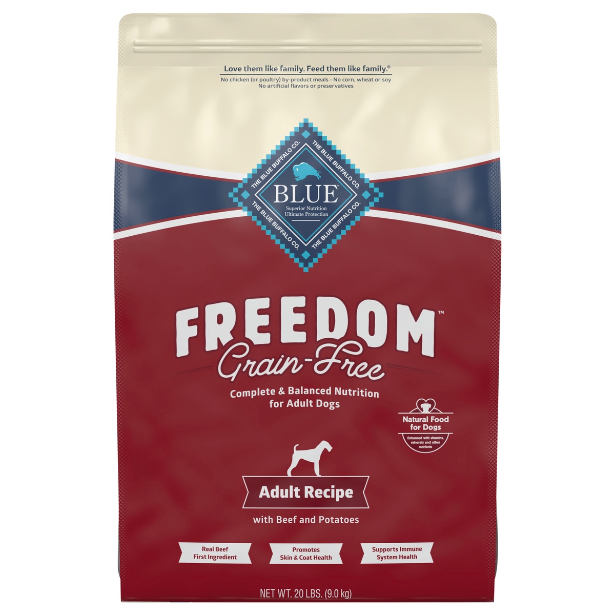 slide 1 of 1, Blue Buffalo Freedom Beef Adult Dog Food, 20 lb
