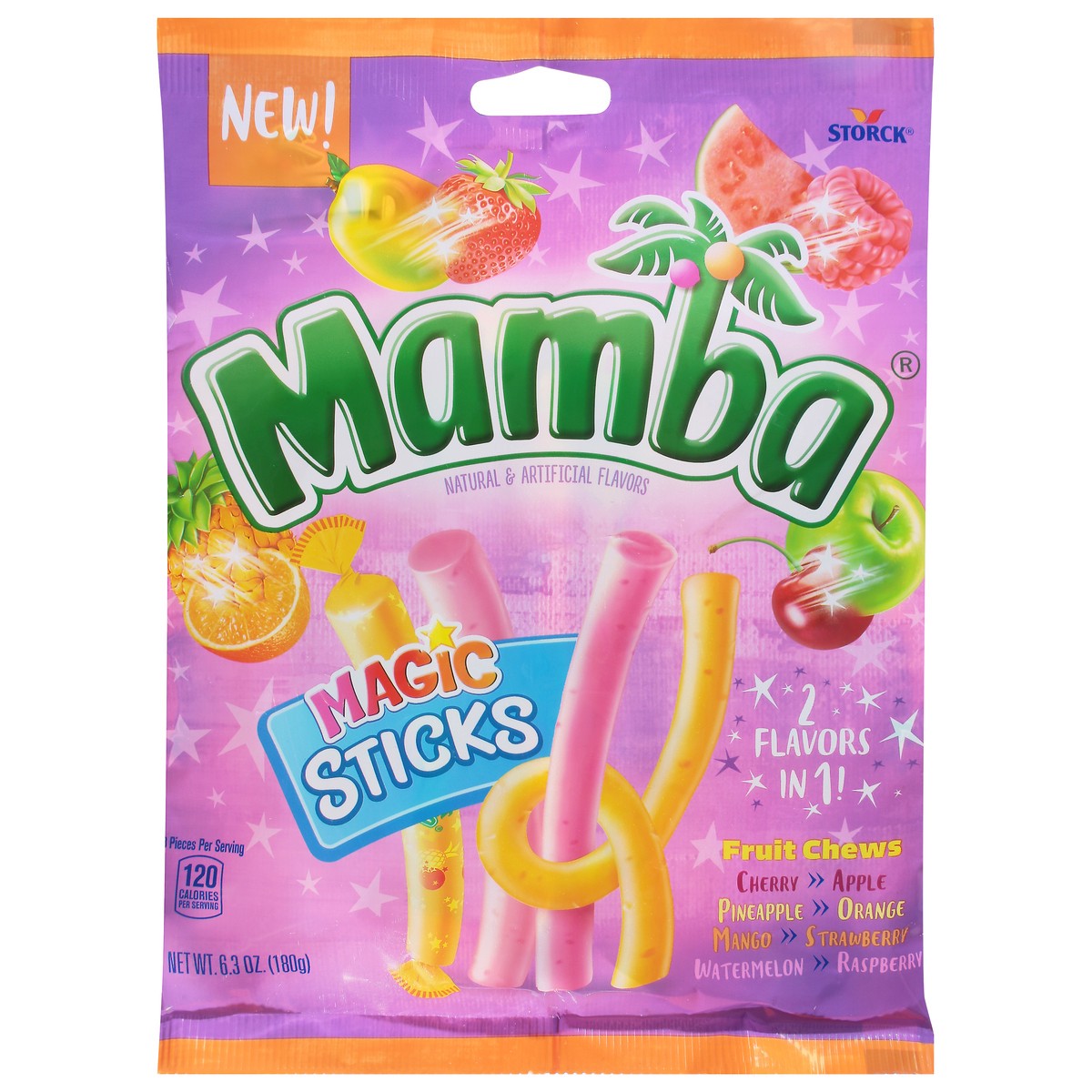 slide 1 of 1, Mamba Magic Sticks Assorted Fruit Chews 6.3 oz, 6.3 oz