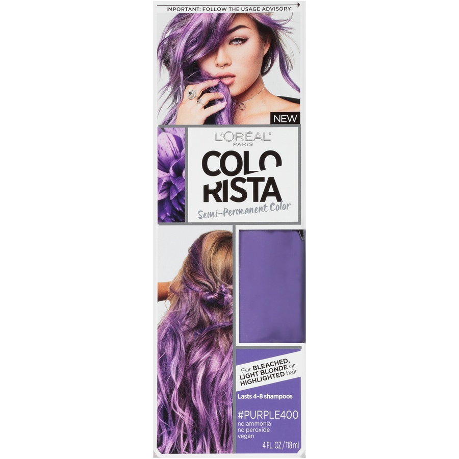 slide 2 of 8, L'Oréal L'Oreal Paris Colorista Semi-Permanent Temporary Hair Color - Light Blonde/Purple - 4 fl oz, 4 fl oz