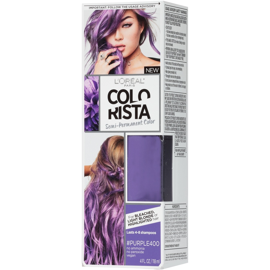 slide 4 of 8, L'Oréal L'Oreal Paris Colorista Semi-Permanent Temporary Hair Color - Light Blonde/Purple - 4 fl oz, 4 fl oz