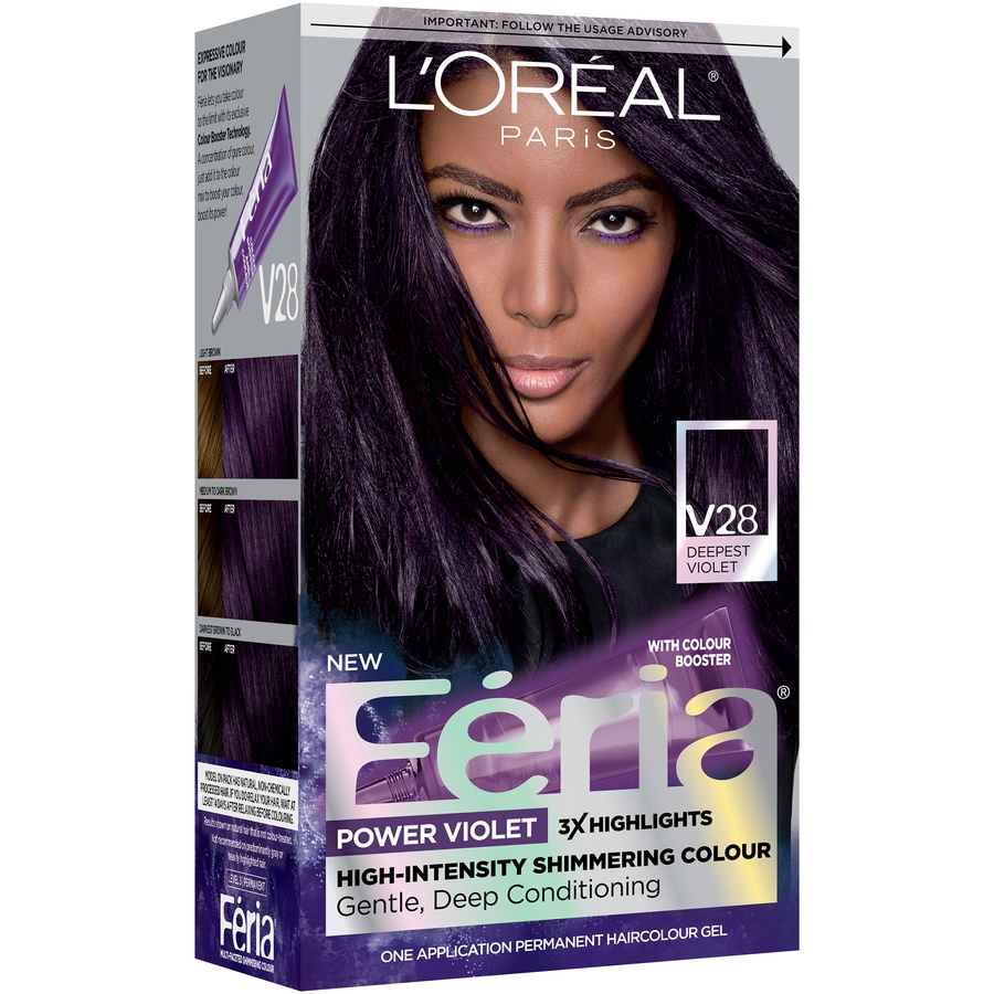 slide 3 of 8, L'Oréal Fería Deepest Violet V28 Permanent Haircolour Gel 1 ea, 1 ct