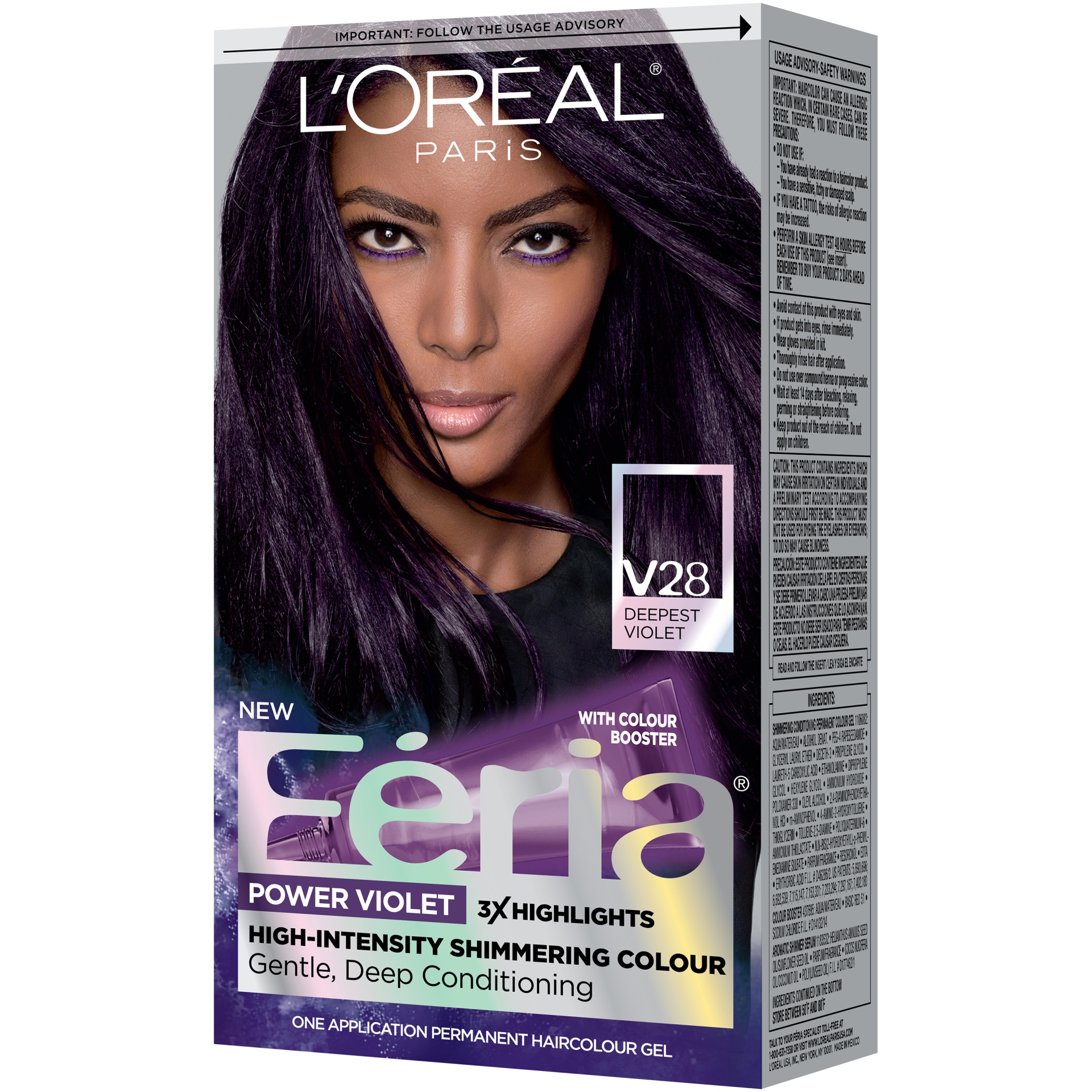 slide 4 of 8, L'Oréal Fería Deepest Violet V28 Permanent Haircolour Gel 1 ea, 1 ct