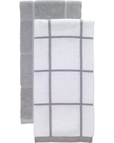 slide 1 of 1, T-fal Gray Check Parquet Towel, 1 ct