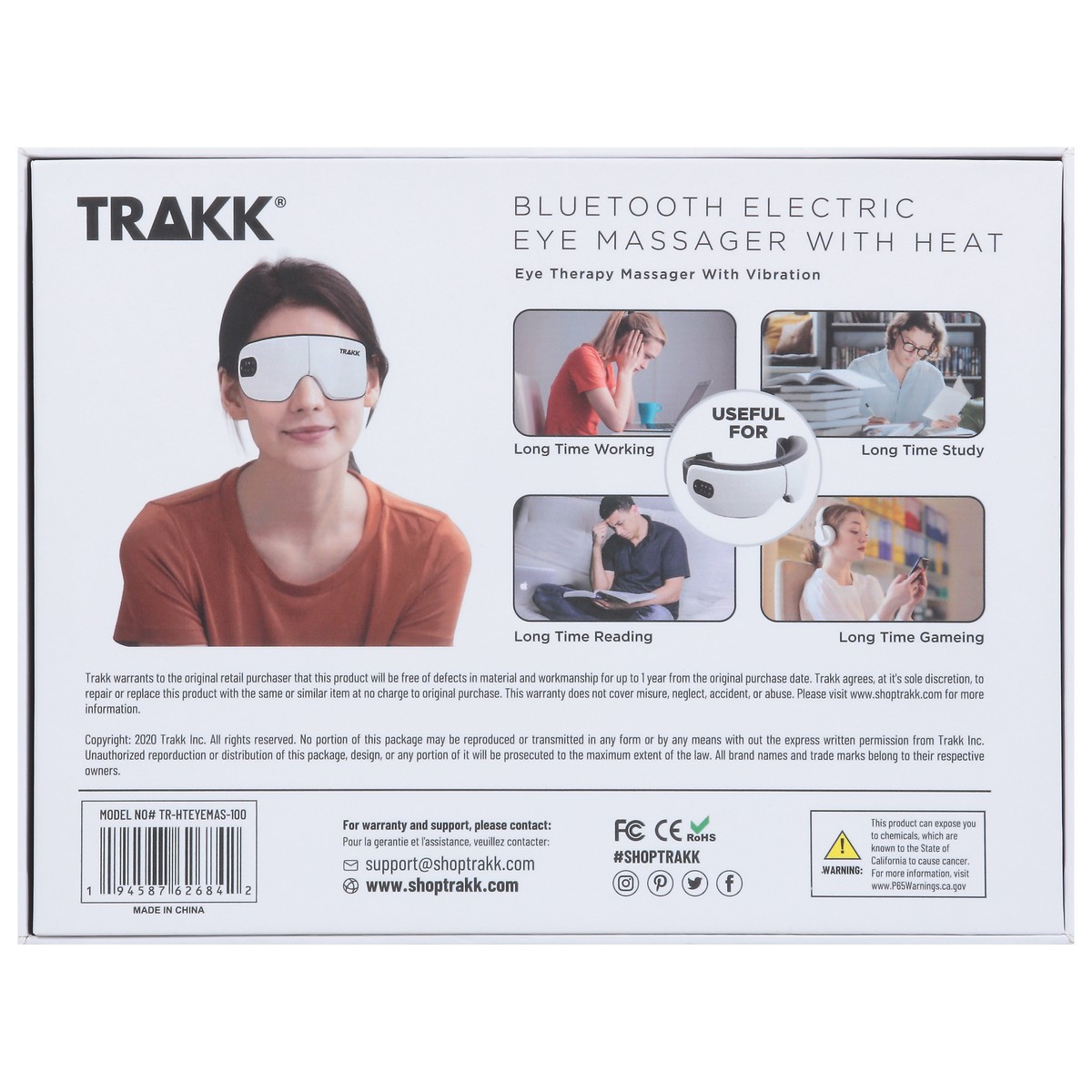 slide 10 of 12, Trakk Bluetooth Electric Eye Massager with Heat 1 ea, 1 ct