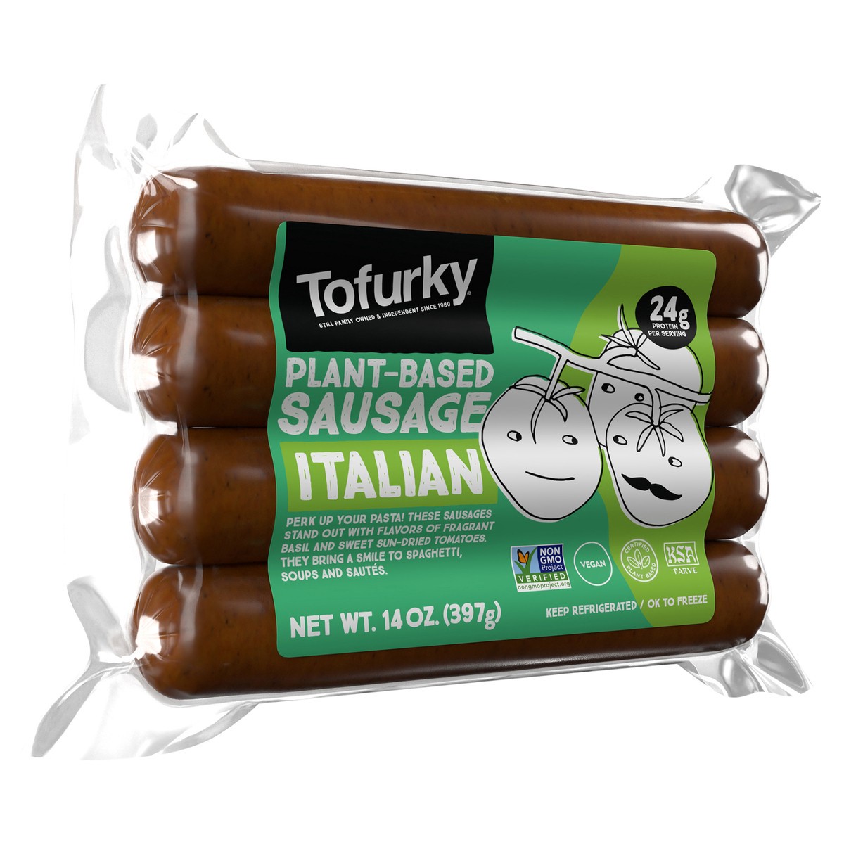 slide 4 of 6, Tofurky Italian Sausage, 13 oz