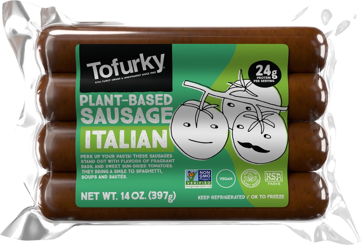 slide 3 of 6, Tofurky Italian Sausage, 13 oz