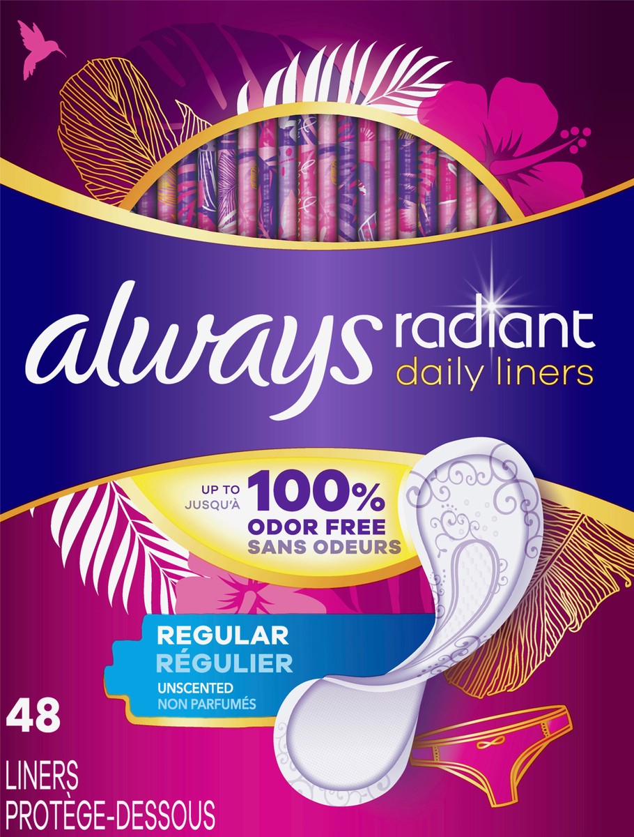 slide 3 of 4, Always Alway's Always Radiant Liner Regular, 48 ct