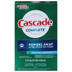 Cascade Complete Fresh Scent Dishwasher Detergent - 75 oz