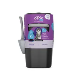 Litter Genie Plus Cat Litter Disposal System in Silver, 8 in L x 8 in W x 17 in H