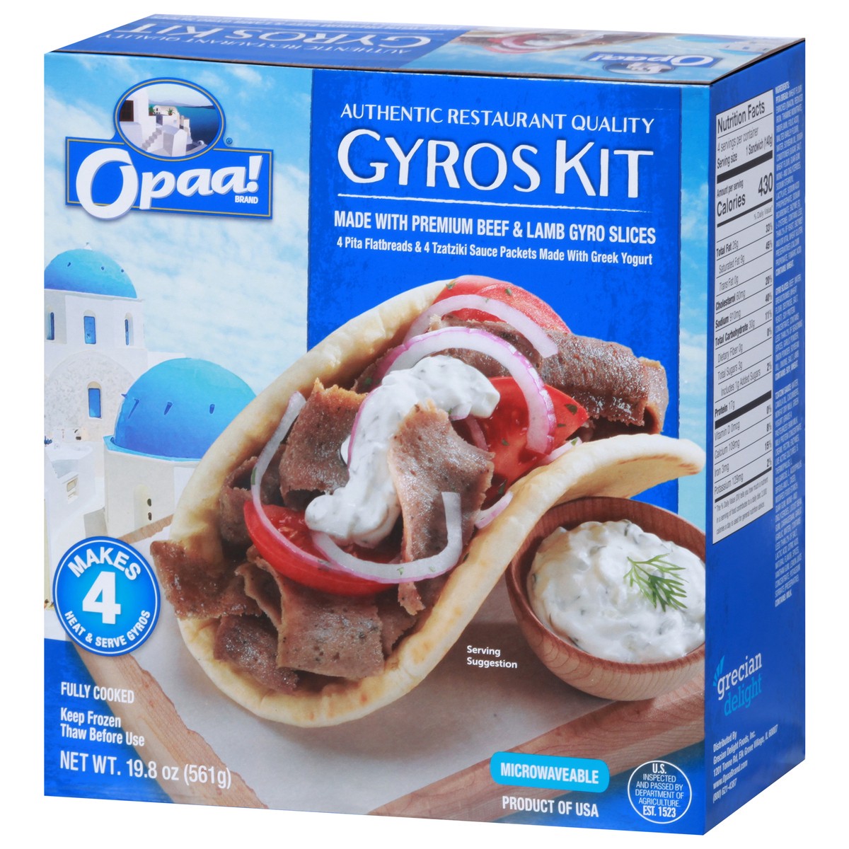 slide 3 of 9, Opaa Gyros Kit Beef & Lamb, 19.8 oz