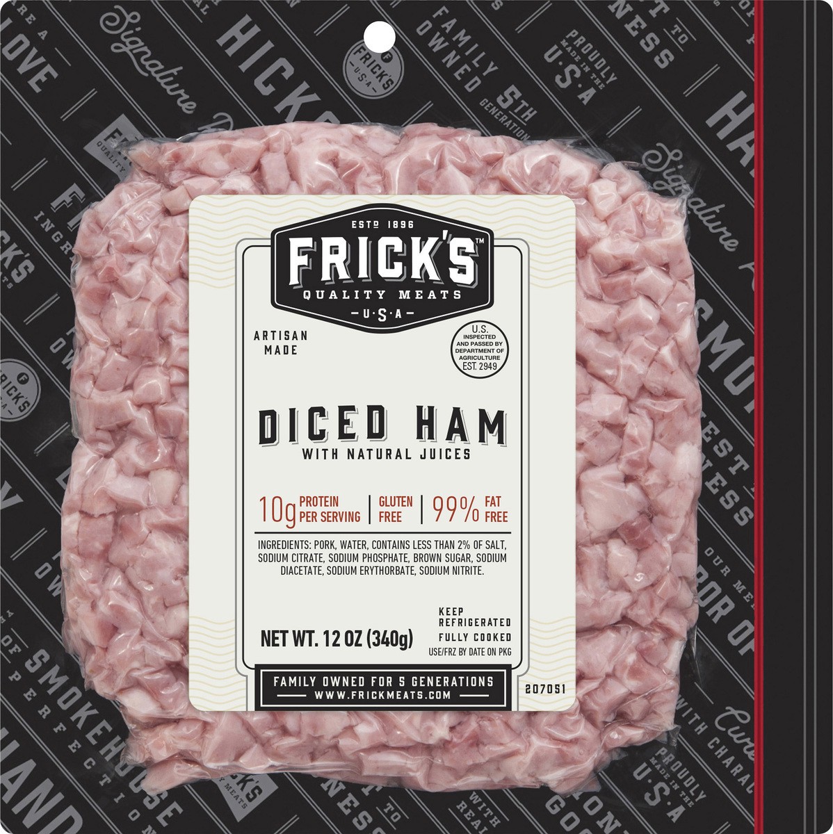 slide 7 of 7, Frick's Diced Ham, 12 oz