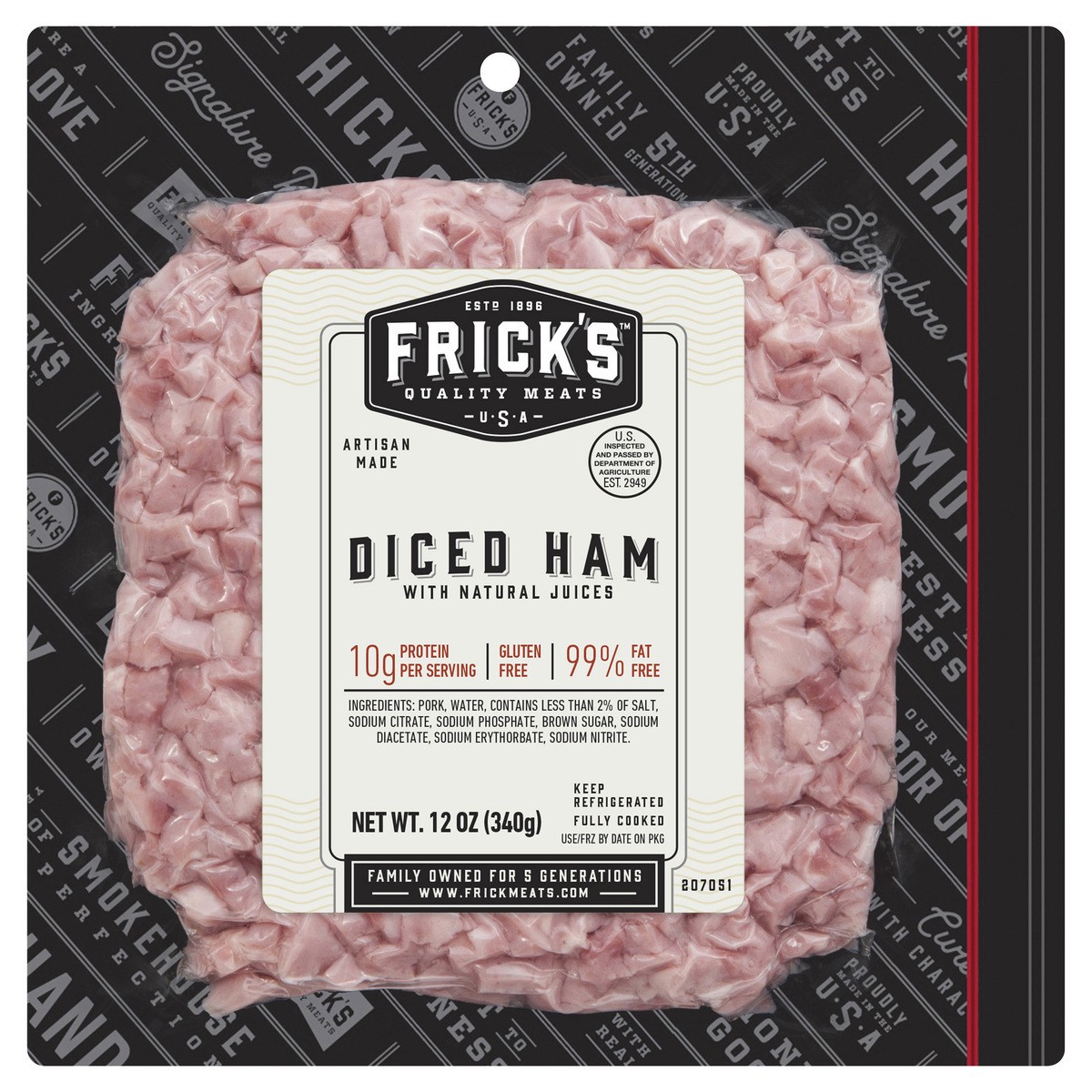 slide 1 of 7, Frick's Diced Ham, 12 oz