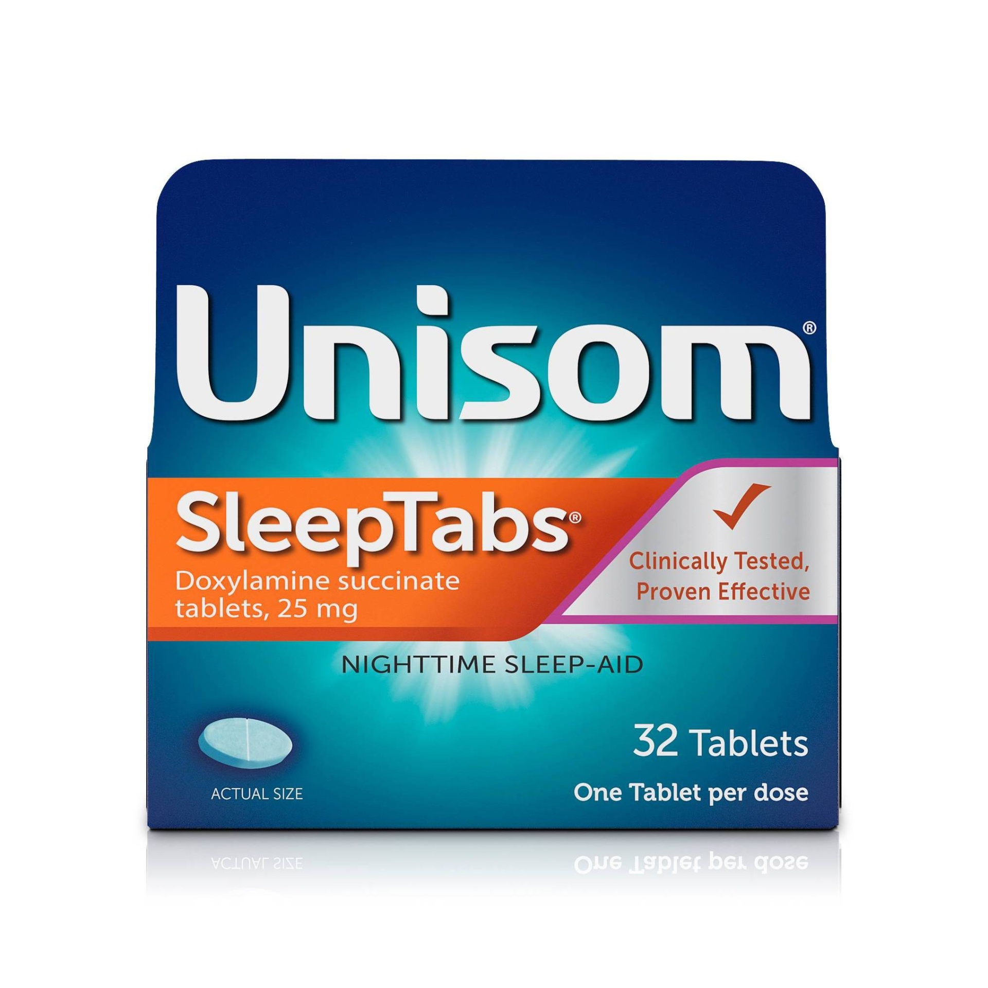 slide 1 of 2, Unisom SleepTabs Nighttime Sleep-Aid - Doxylamine Succinate, 32 ct