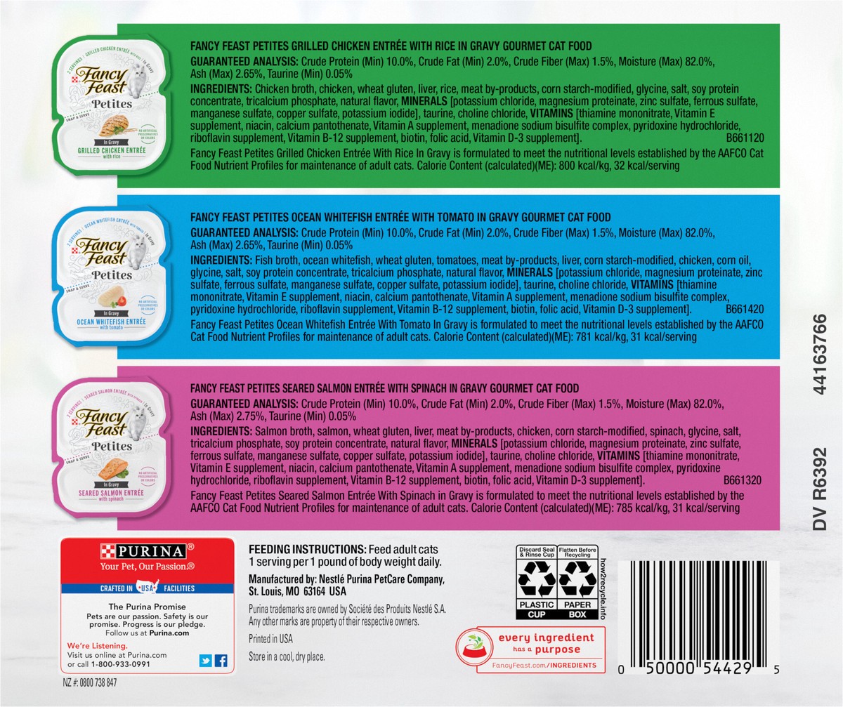slide 3 of 9, Fancy Feast Purina Fancy Feast Gourmet Wet Cat Food Variety Pack, Petites Gravy Collection, break-apart tubs, 24 servings, 2.1 lb