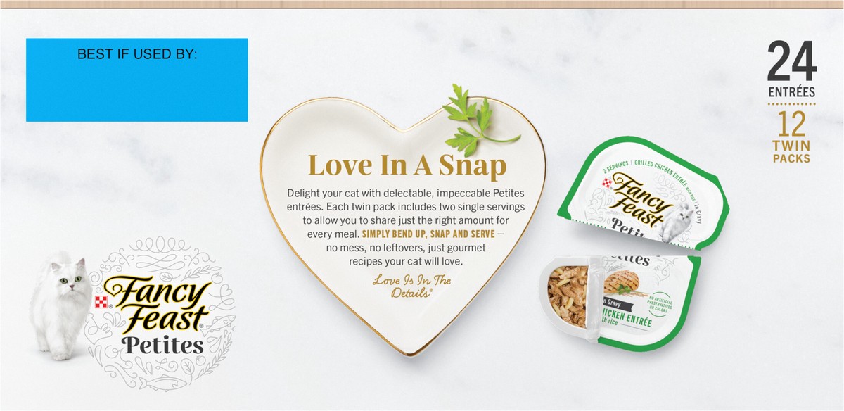 slide 9 of 9, Fancy Feast Purina Fancy Feast Gourmet Wet Cat Food Variety Pack, Petites Gravy Collection, break-apart tubs, 24 servings, 2.1 lb