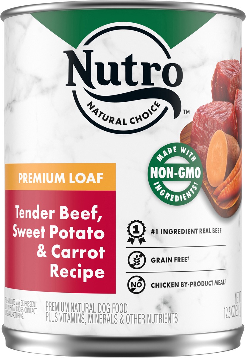 slide 2 of 12, Nutro Premium Loaf Tender Beef, Sweet Potato & Carrot Recipe Dog Food 12.5 oz, 12.5 oz