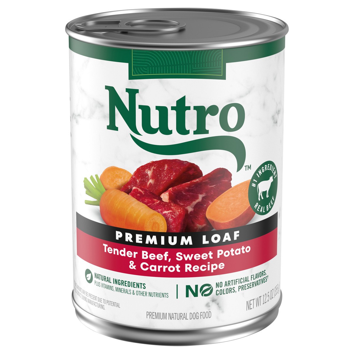 slide 1 of 12, Nutro Premium Loaf Tender Beef, Sweet Potato & Carrot Recipe Dog Food 12.5 oz, 12.5 oz