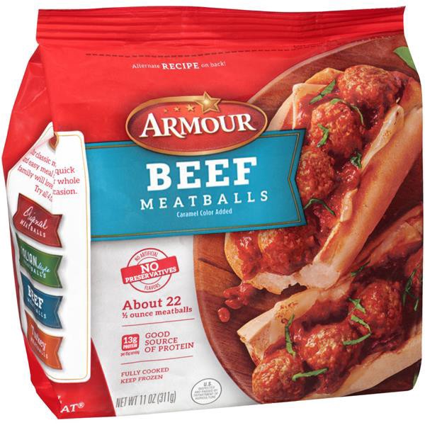 slide 1 of 6, Armour Beef Meatballs, 11 oz