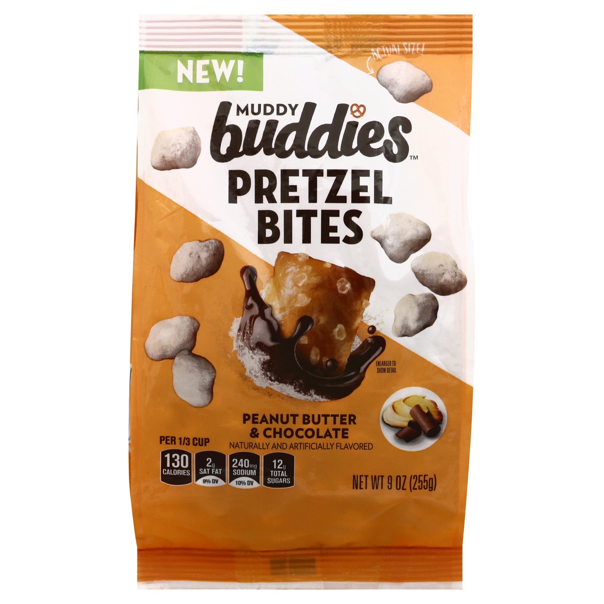 slide 1 of 10, Chex Muddy Buddies Peanut Butter & Chocolate Pretzel Bites, 9 oz