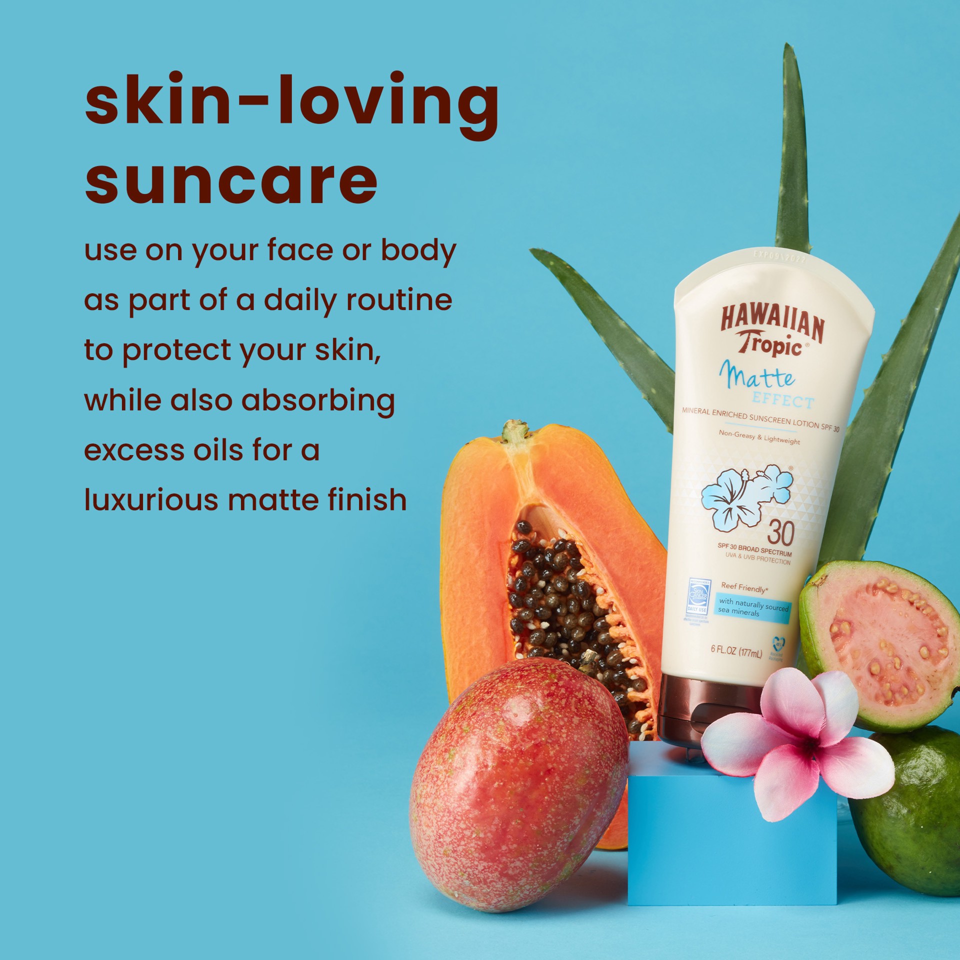 slide 4 of 7, Hawaiian Tropic Broad Spectrum SPF 50+ Matte Effect Sunscreen Lotion 6 fl oz, 6 oz