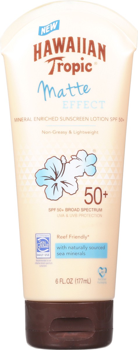 slide 1 of 7, Hawaiian Tropic Broad Spectrum SPF 50+ Matte Effect Sunscreen Lotion 6 fl oz, 6 oz