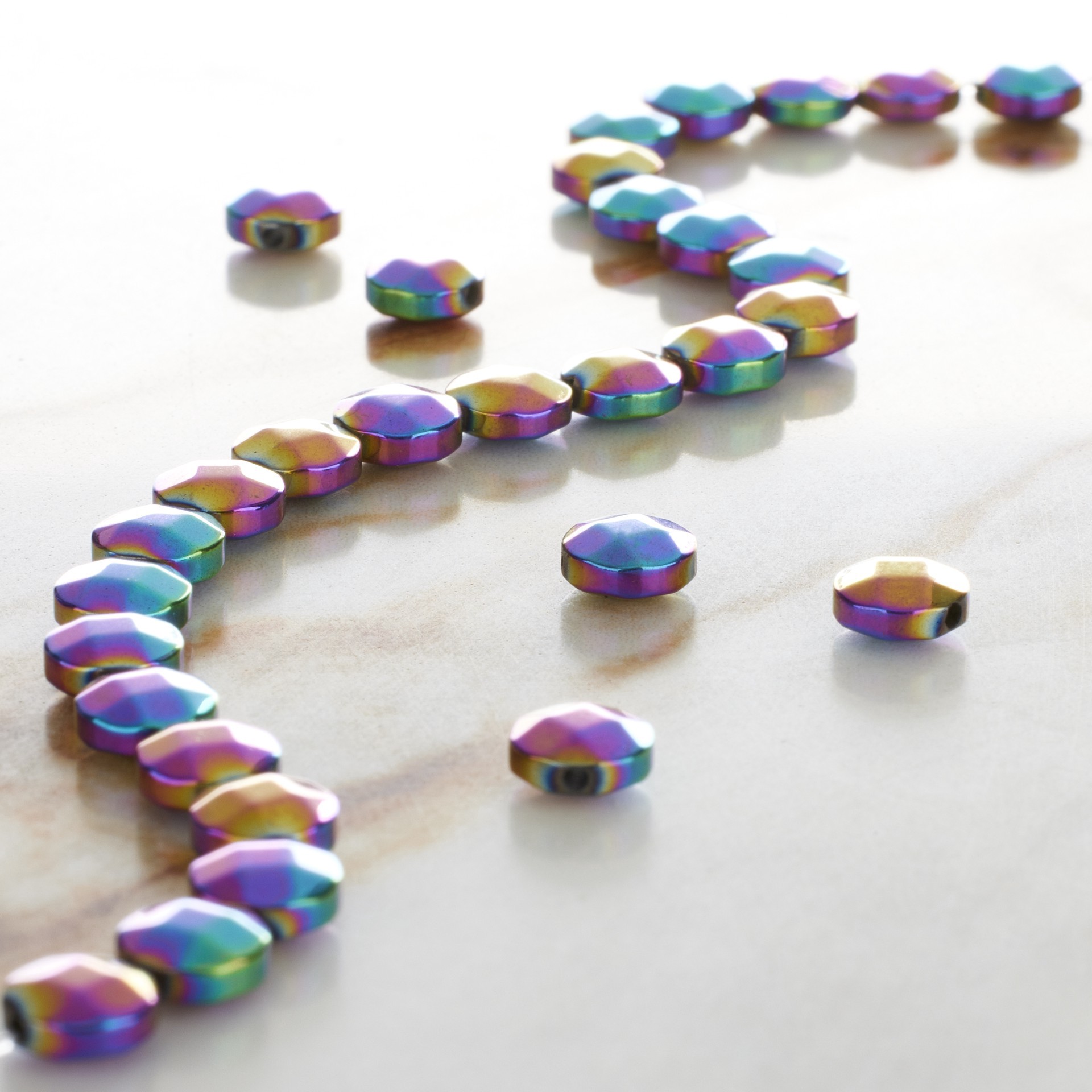 slide 3 of 3, Faceted Hematite Coin Beads, 6mm By Bead Landing, 6 mm