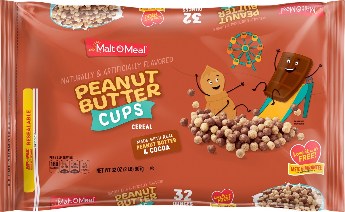 slide 4 of 7, Malt-O-Meal Super Size Peanut Butter Cups Cereal 32 oz, 32 oz