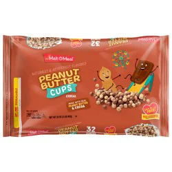 Malt-O-Meal Peanut Butter Cups Breakfast Cereal, Chocolate Peanut Butter Cereal, 32 OZ Bag