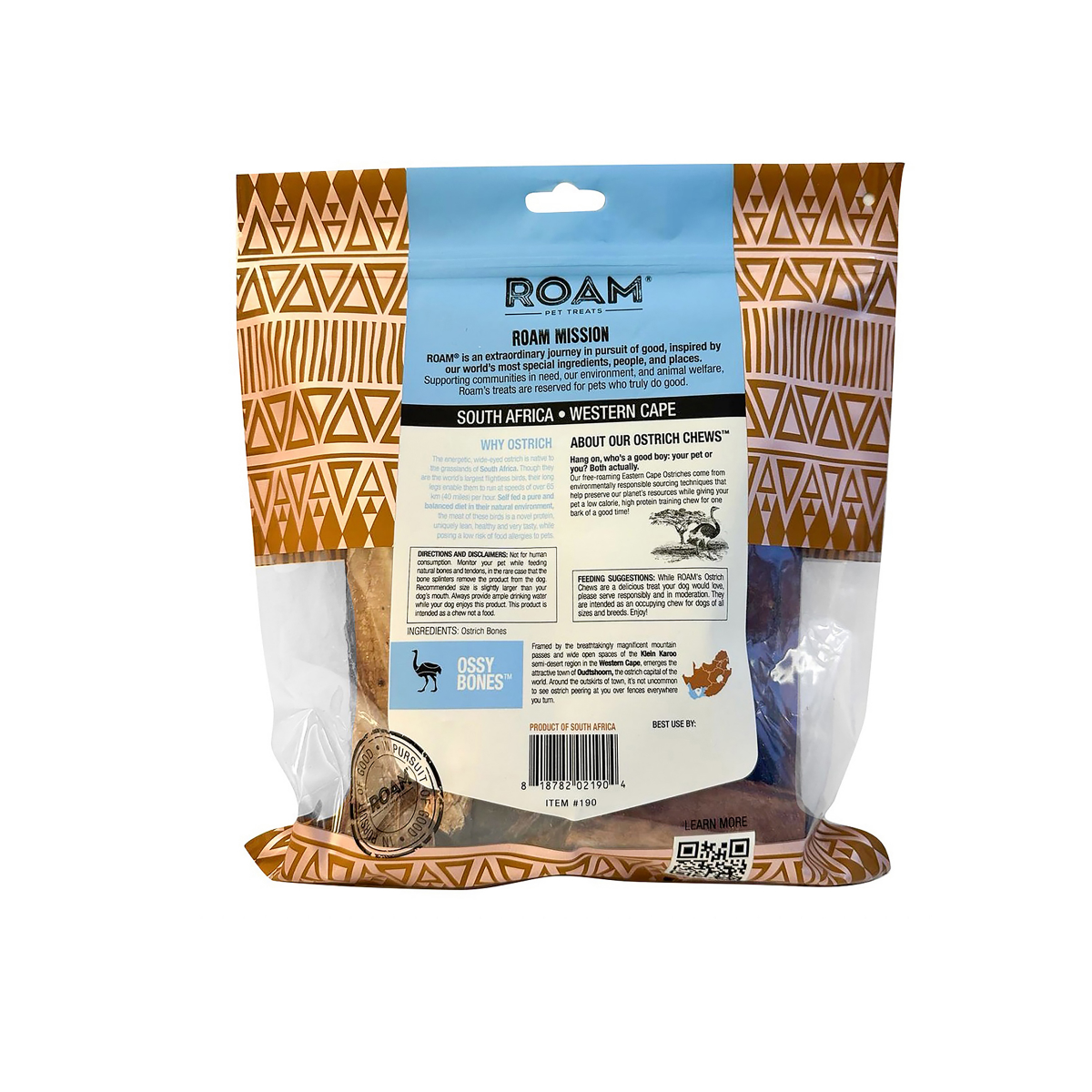 slide 2 of 2, ROAM Exotic Ossy Chews Sampler Adult Dog Chew Treats - Ostrich, 4 ct