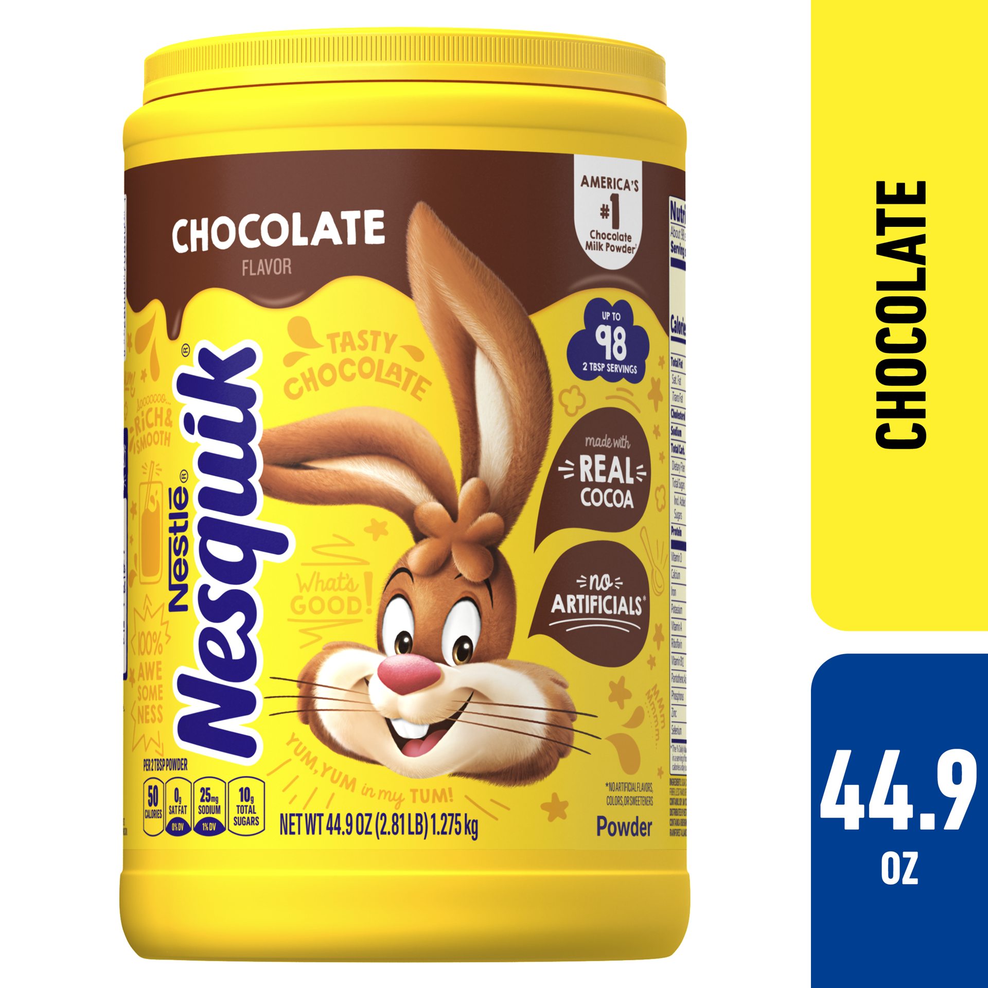 slide 1 of 3, Nesquik Chocolate Flavored Powder Drink Mix, 44.97 oz