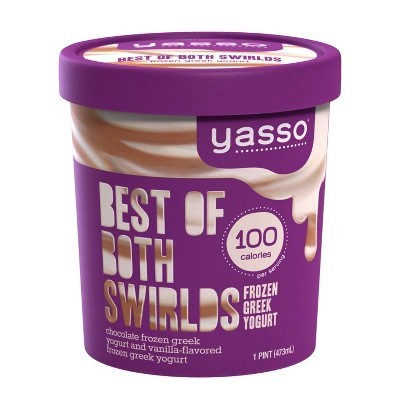 slide 1 of 2, Yasso Best Of Both Swirlds Frozen Greek Yogurt, 1 pint