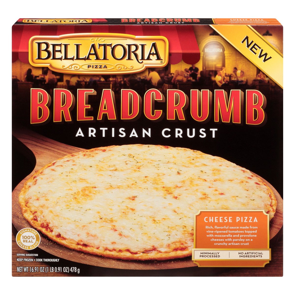 slide 1 of 1, Bellatoria Breadcrumb Artisan Crust Cheese Pizza, 12 in