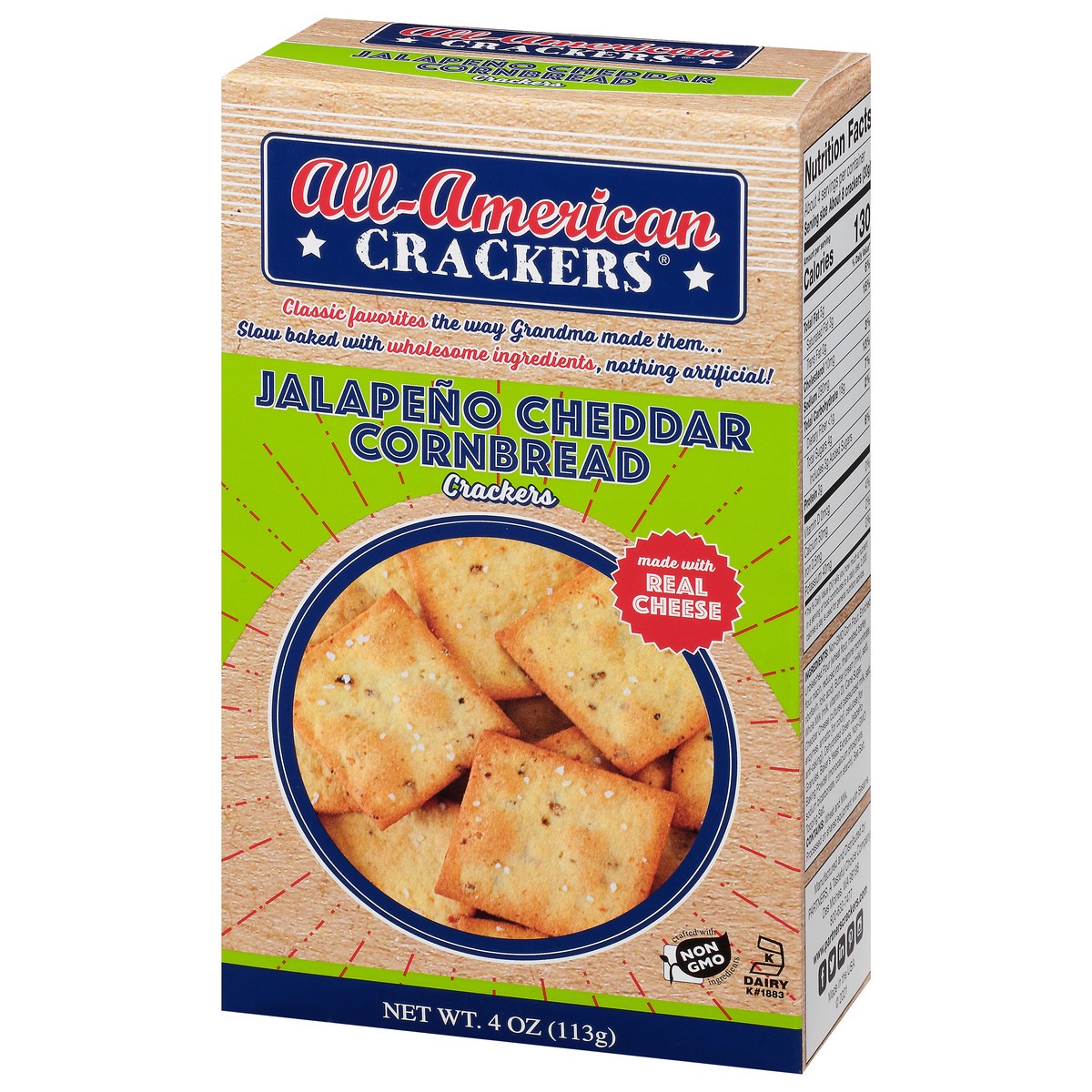 slide 5 of 13, All-American Crackers Jalapeno Cheddar Cornbread Crackers 4 oz, 4 oz