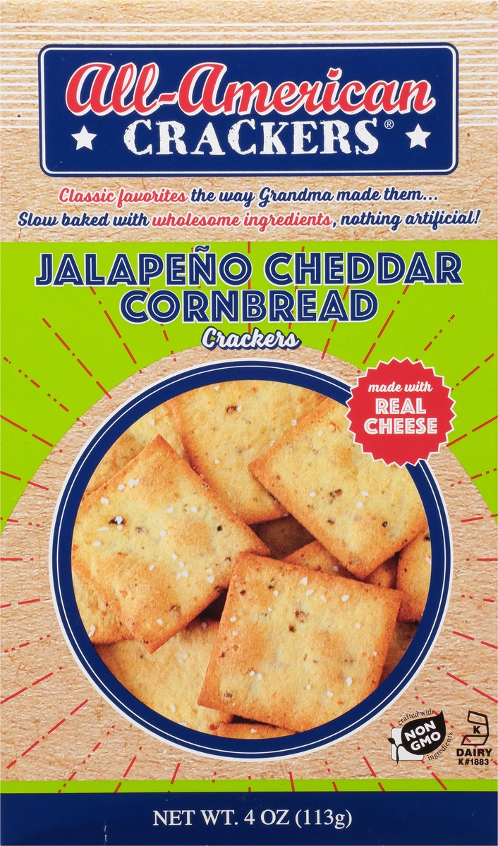 slide 4 of 13, All-American Crackers Jalapeno Cheddar Cornbread Crackers 4 oz, 4 oz