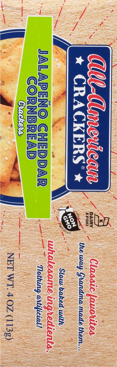 slide 7 of 13, All-American Crackers Jalapeno Cheddar Cornbread Crackers 4 oz, 4 oz
