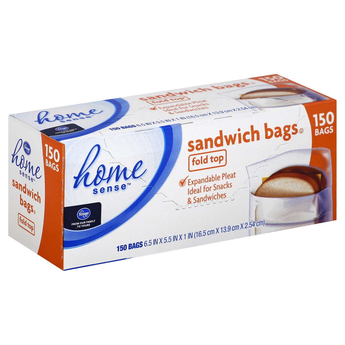 slide 4 of 5, Kroger Pleated Sandwich Bags, 150 ct