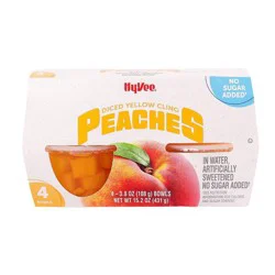 Hy-vee Sweetened Diced Yellow Cling Peaches In Water - 15.2 oz