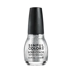 Sinful Colors Bold Color Nail Polish - Queen of Beauty Silver - 0.5 fl oz
