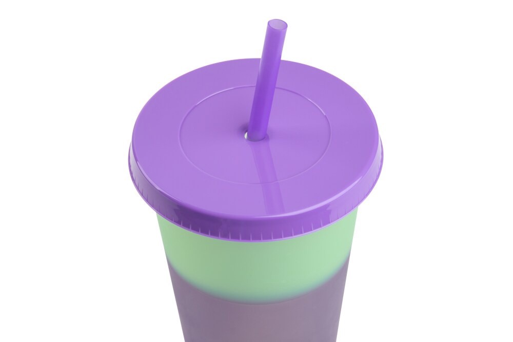 slide 3 of 4, Manna 6 Color Changing Tumblers With Straws, 6 ct